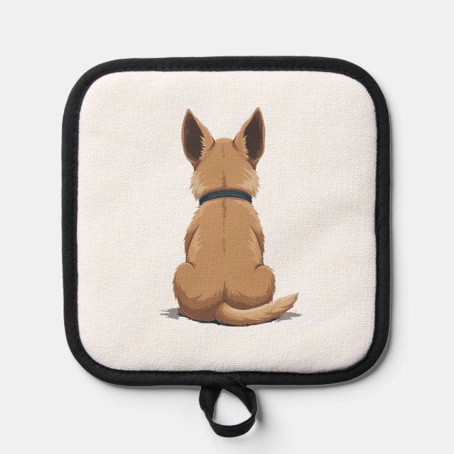 Manique Vintage Dog Back View Illustration with Big Ears P (Recto)