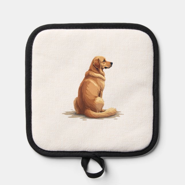 Manique Vintage Golden Retriever Back View Dog Lover Illus (Recto)