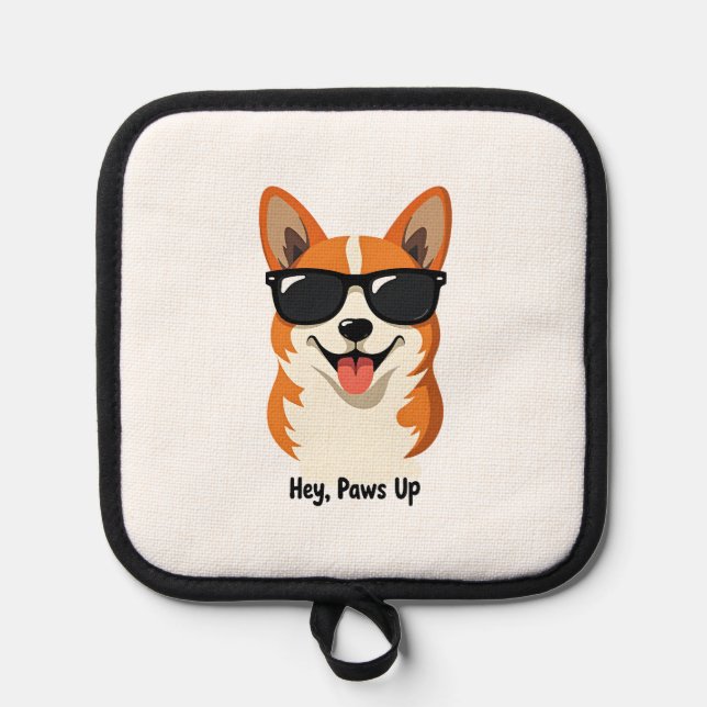Manique Vintage Hey, Paws Up Corgi with Sunglasses Cute Do (Recto)
