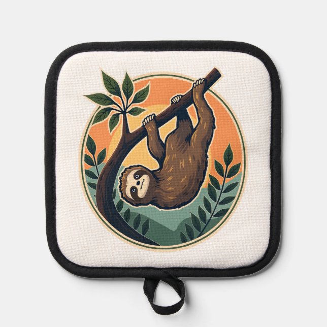 Manique Vintage Sloth Vector Retro Wildlife Badge 2 (Recto)