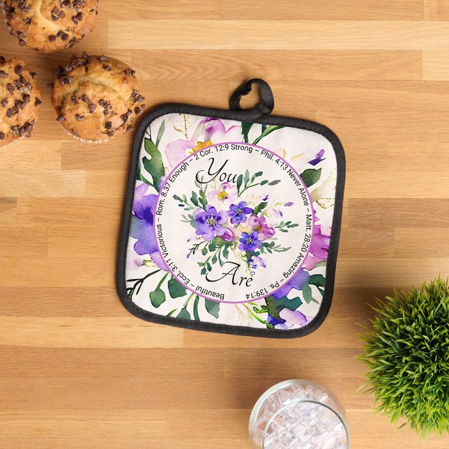 Manique Vous êtes belle écriture rose et florale violette (Créateur téléchargé)