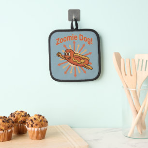 Manique Zoomie Chien volant Hot Dog Cartoon - Fun Retro