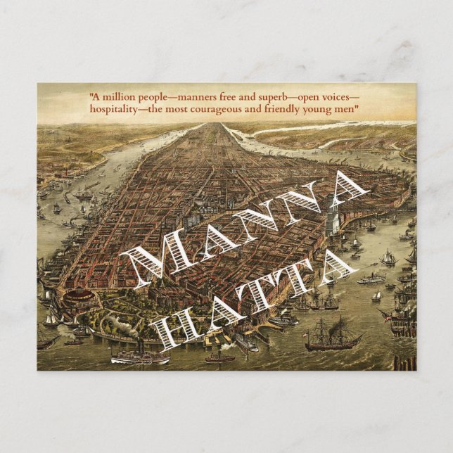 Mannahatta — Carte postale de Whitman's Manhattan (Devant)