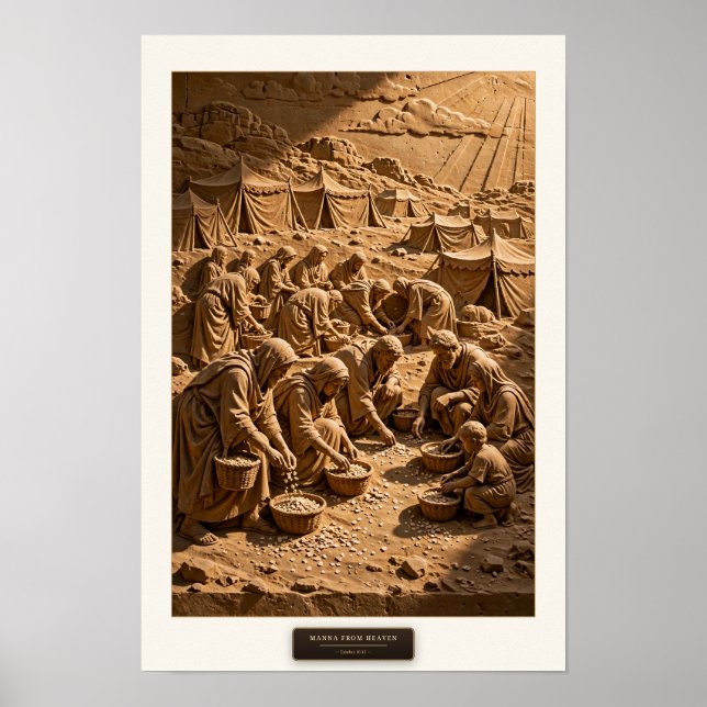 Manne du Ciel — Affiche Sculptée des Écritures (Devant)