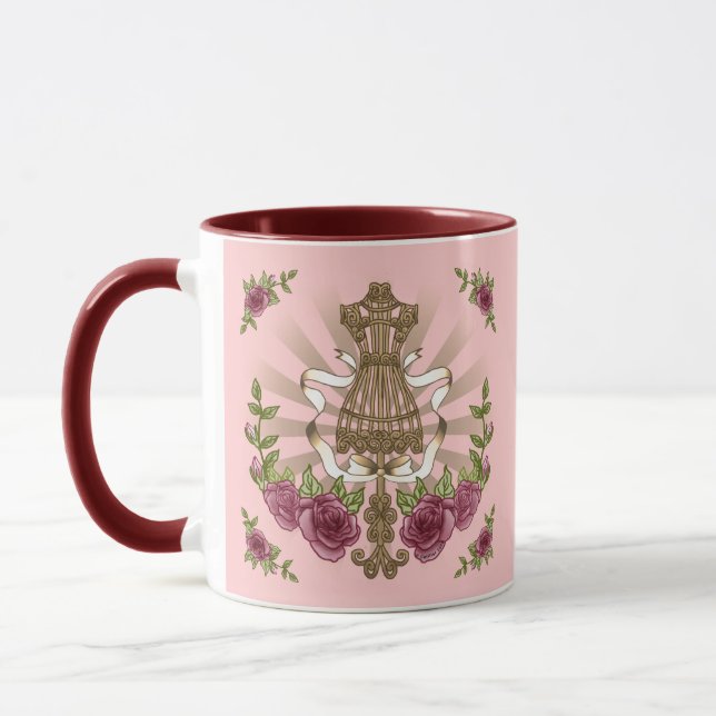 Mannequin Rose tasse de mariage personnalisée (Gauche)