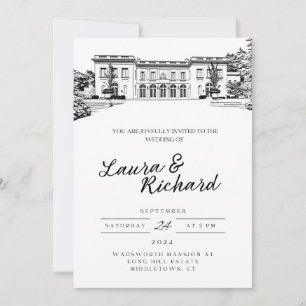 Manoir Wadsworth Connecticut Invitation de Lieu Pe
