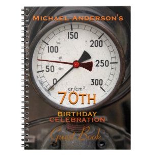 Manomètre vintage 70e Anniversaire Livre d'or