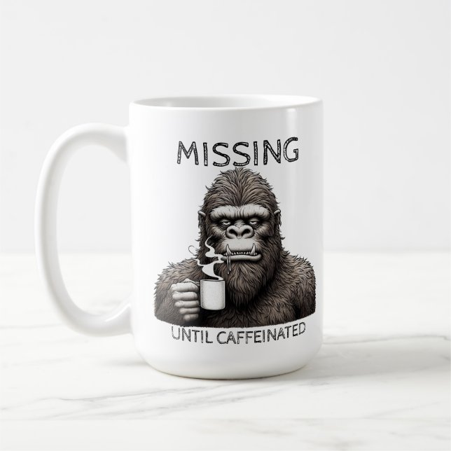 Manquant jusqu'à la caféine - Bigfoot café Mug (Gauche)