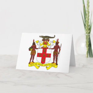 Manteau de la Jamaïque de carte de voeux de bras