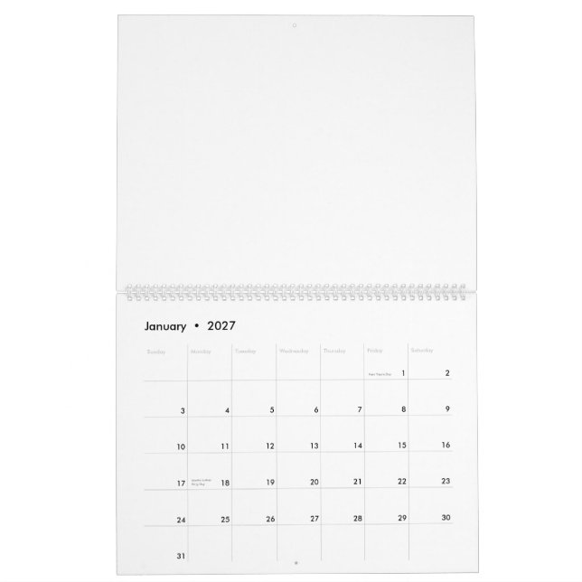 Manteau des calendriers de bras (Jan 2027)