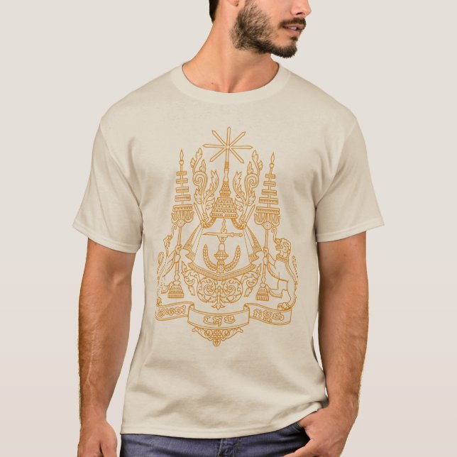 Manteau du Cambodge de T-shirt de bras (Devant)