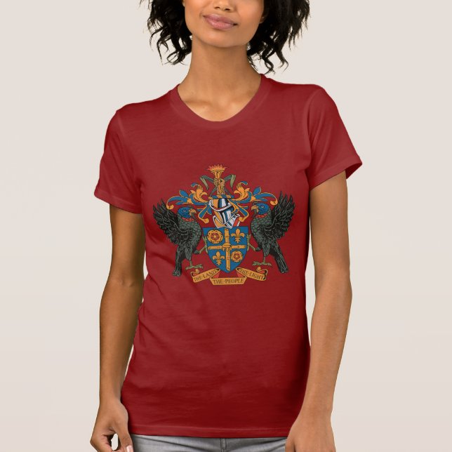 Manteau du St Lucia de T-shirt de bras (Devant)