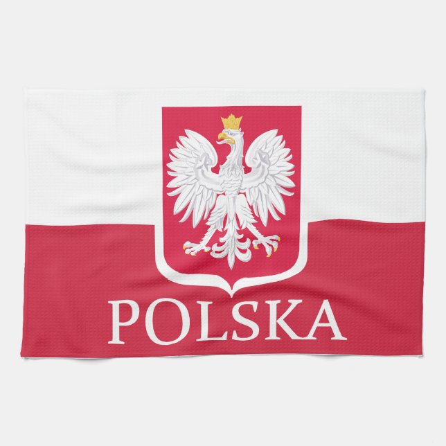 Manteau polonais de drapeau de Polska de serviette (Horizontal)