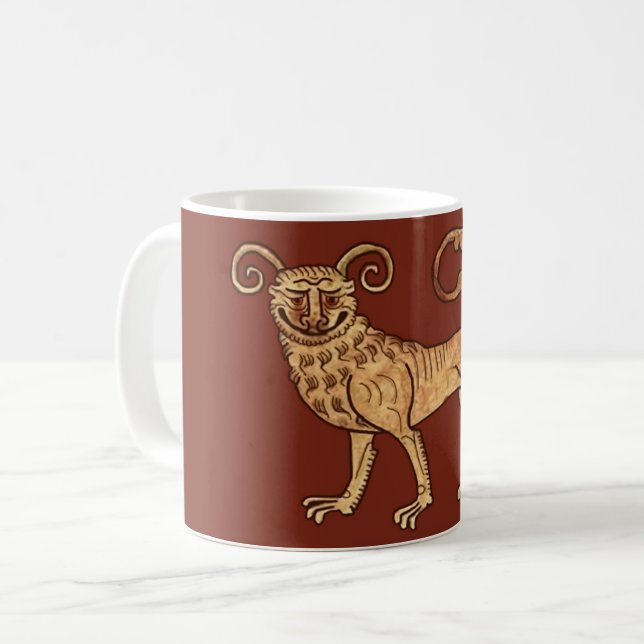 Manticore sur la Mug de café rouge (Devant gauche)