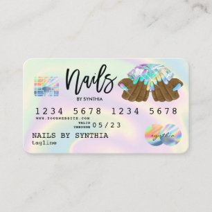 Manucure de la carte de crédit Holograph Nail Tech