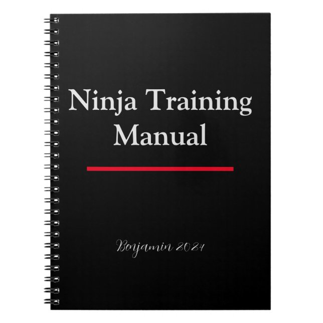Manuel de formation Ninja personnalisé Carnet noir (Devant)