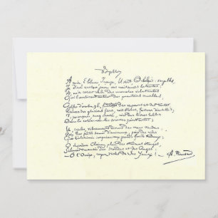 manuscrit autographe de la carte Voyelles (Rimbaud