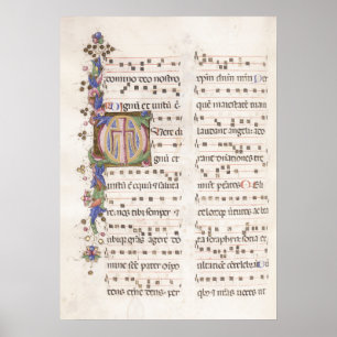 Manuscrit lumineux de musique médiévale   Poster