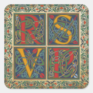 Manuscrit moyen Goth RSVP Étiquette