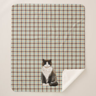 manx cat bi-col sherpa couverture