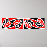 Maori Kowhaiwhai Motif 2 - Poster