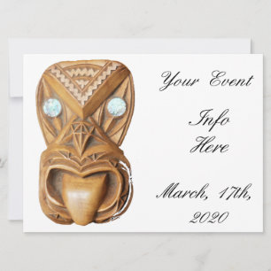 Maori sculptée Tiki Face Thunder_Cove