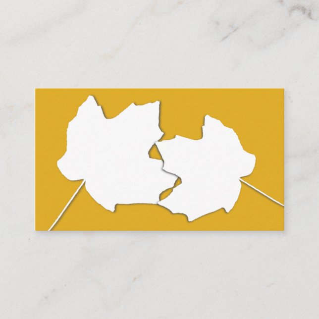 Maple Gold, deux Cartes de Mariage Feuilles (Devant)