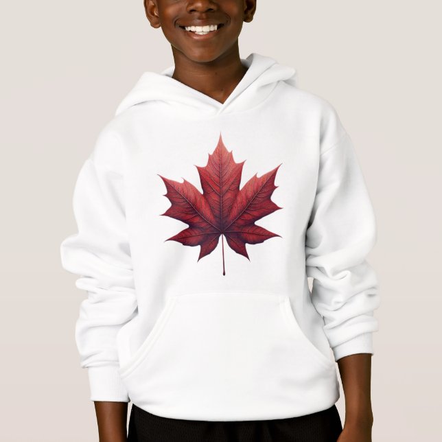 Maple Leaf Kids Hoodie, apparel, affaire Clothing (Devant)