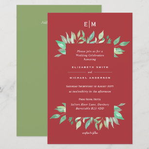 Maple Red Green Magnolia Budget Mariage Inviter A9