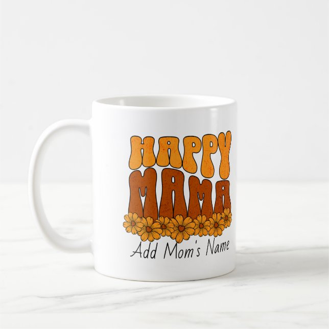 Mappy Happy Mama Gold & Browns Coffee Mug (Gauche)