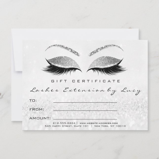Maquillage Argent Blanc Lash Certificat Cadeau Pai (Devant)