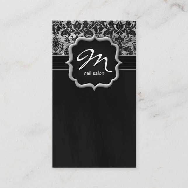 Maquillage Artiste Carte de visite Damask Argent N (Devant)
