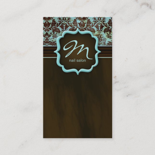 Maquillage Artiste Carte de visite Damask Bleu Bro (Devant)