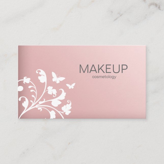 Maquillage Artiste Carte de visite Fleur rose (Devant)