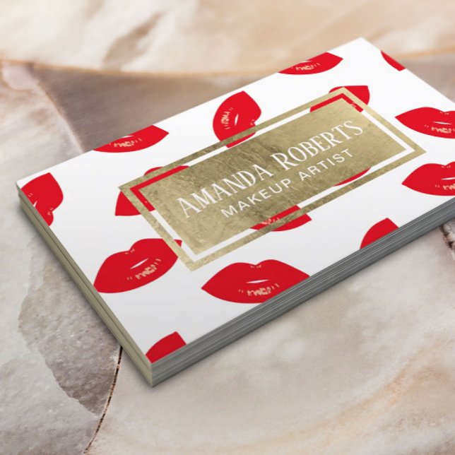 Maquillage Artiste Lèvres rouges Étiquette d'or Sa (Créateur téléchargé)