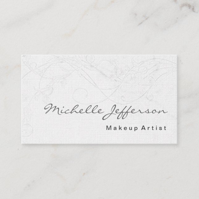 Maquillage Artiste Linen Damask Carte de visite (Devant)