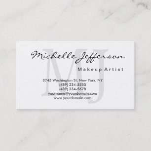 Maquillage Artiste Monogramme Carte de visite blan