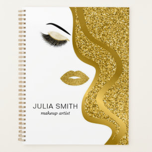 Maquillage avec effet parties scintillant or