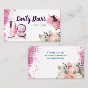 maquillage design carte de visite avec parties sci