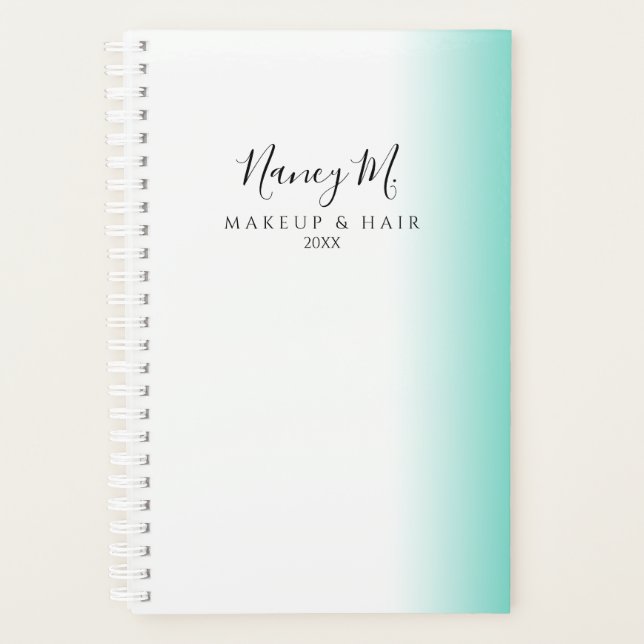 Maquillage et cheveux blancs à la menthe minimalis (Devant)
