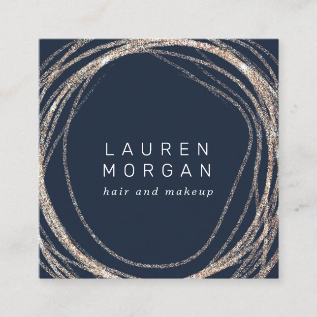 maquillage moderne faux or tourbillon carré Carte  (Devant)