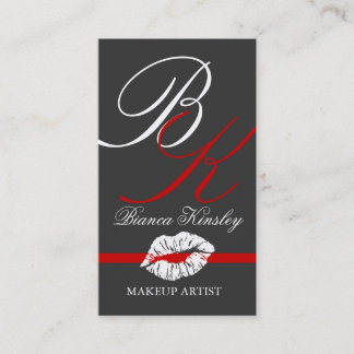 Maquilleur de cartes de visite de monogrammes