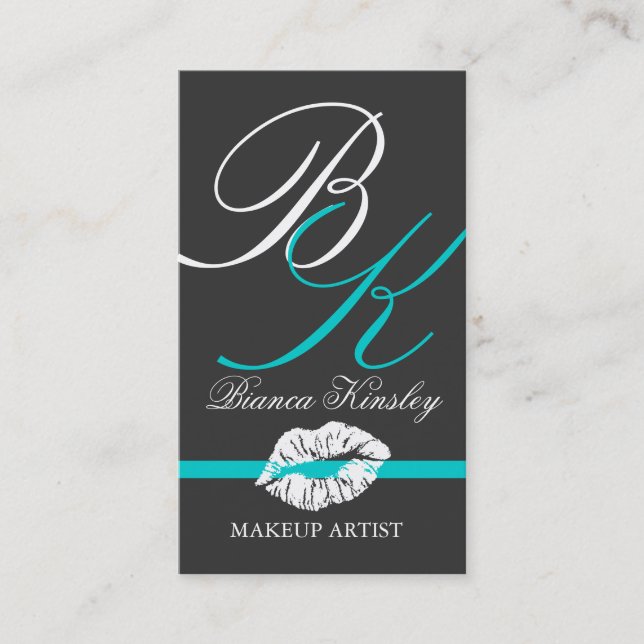 Maquilleur de cartes de visite de monogrammes (Devant)