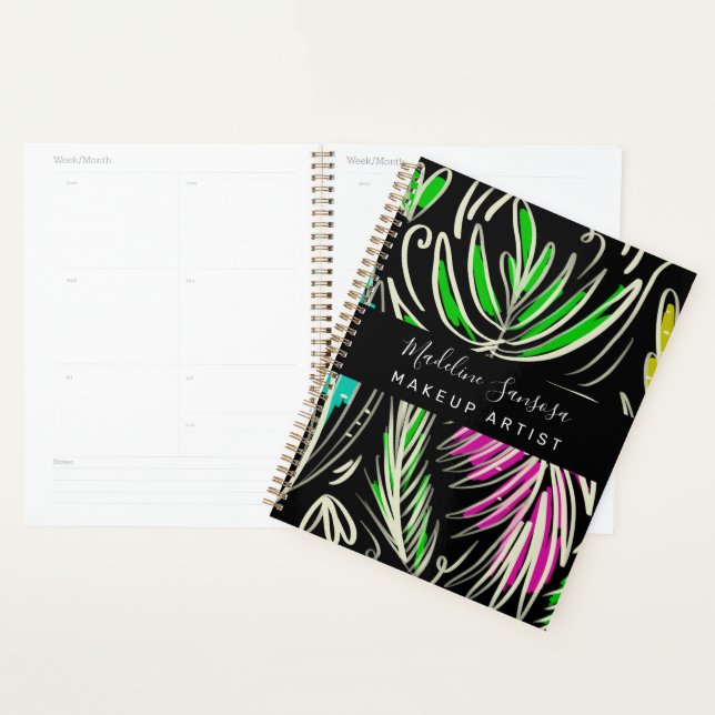 Maquilleuse Bright Jungle Doodles Noir (Devant avec enveloppe)