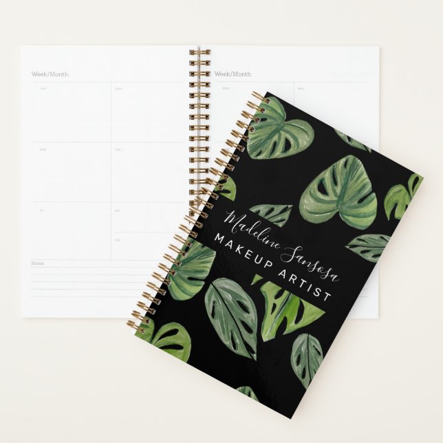 Maquilleuse Jungle Verdure Aquarelle Monstera (Devant avec enveloppe)
