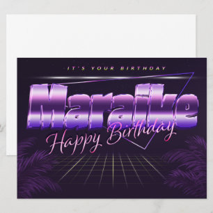 Maraike prénom carte rétro lilas anniversaire