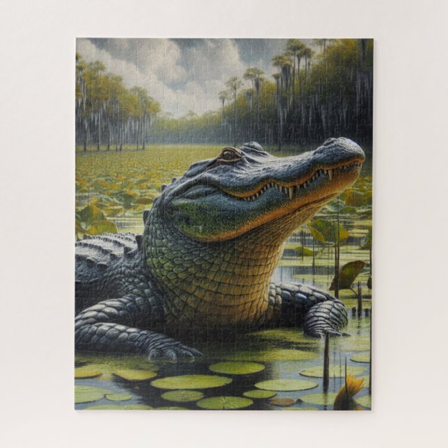 Marais avec Bull Alligator Puzzle (Vertical)
