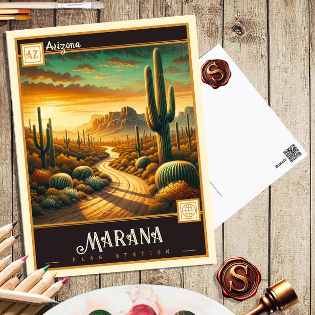 Marana, Arizona | Carte postale Vintage (Créateur téléchargé)