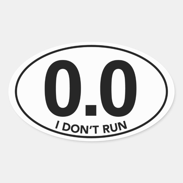Marathon 0.0 Je n'utilise pas Oval Sticker (Devant)