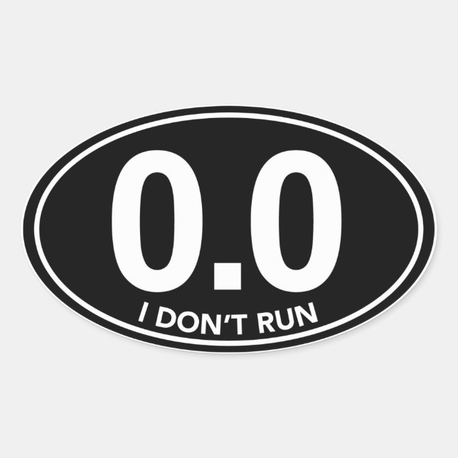 Marathon 0.0 Je n'utilise pas Sticker ovale (Noir) (Devant)